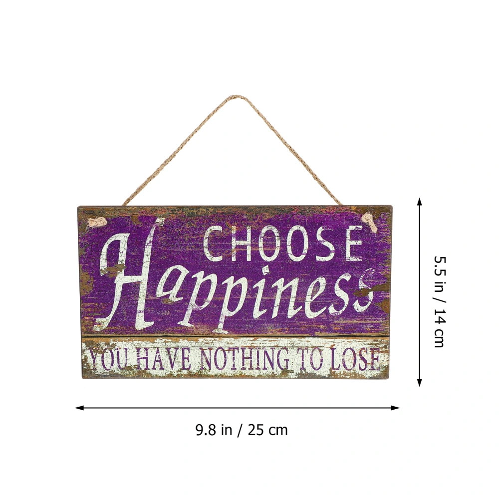 1Pc Creative Door Wall Hanging Tag Inspirational Slogan Wooden Plaque for Office