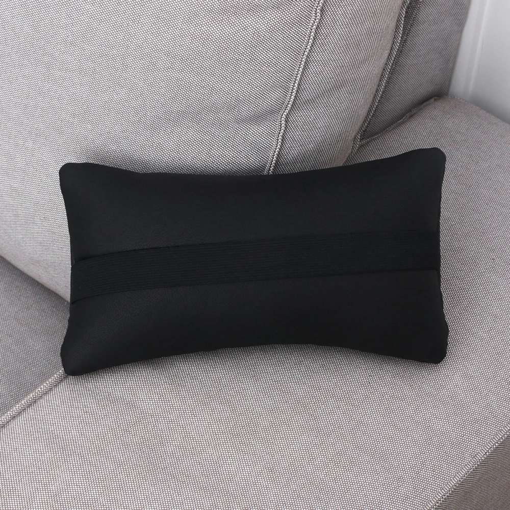 1PC Car Headrest Pillow Memory Cotton Neck Pillow Tasteless No Fading Breathable Sweatproof Car Waist Leather Sleeping Lumbar Cushion Pillow (Black)