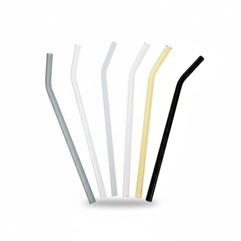 6Pcs Colorful Glass Straws Glass Beverage Straws Reusable Glass Straws Drinking Tools