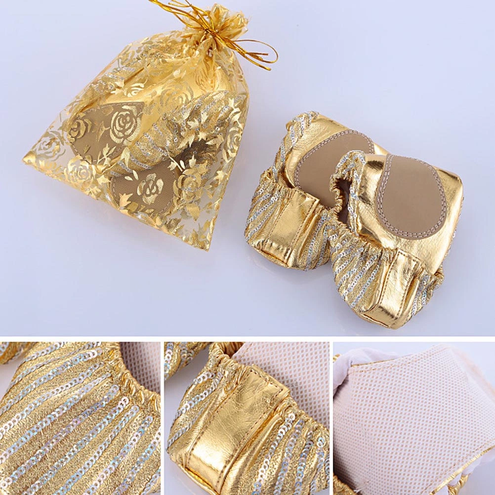 1 Pair of Portable Dancing Shoes Ballet Shoes Bell Dance Shoes Sequined Pocket Shoes for Adults Size 38-39