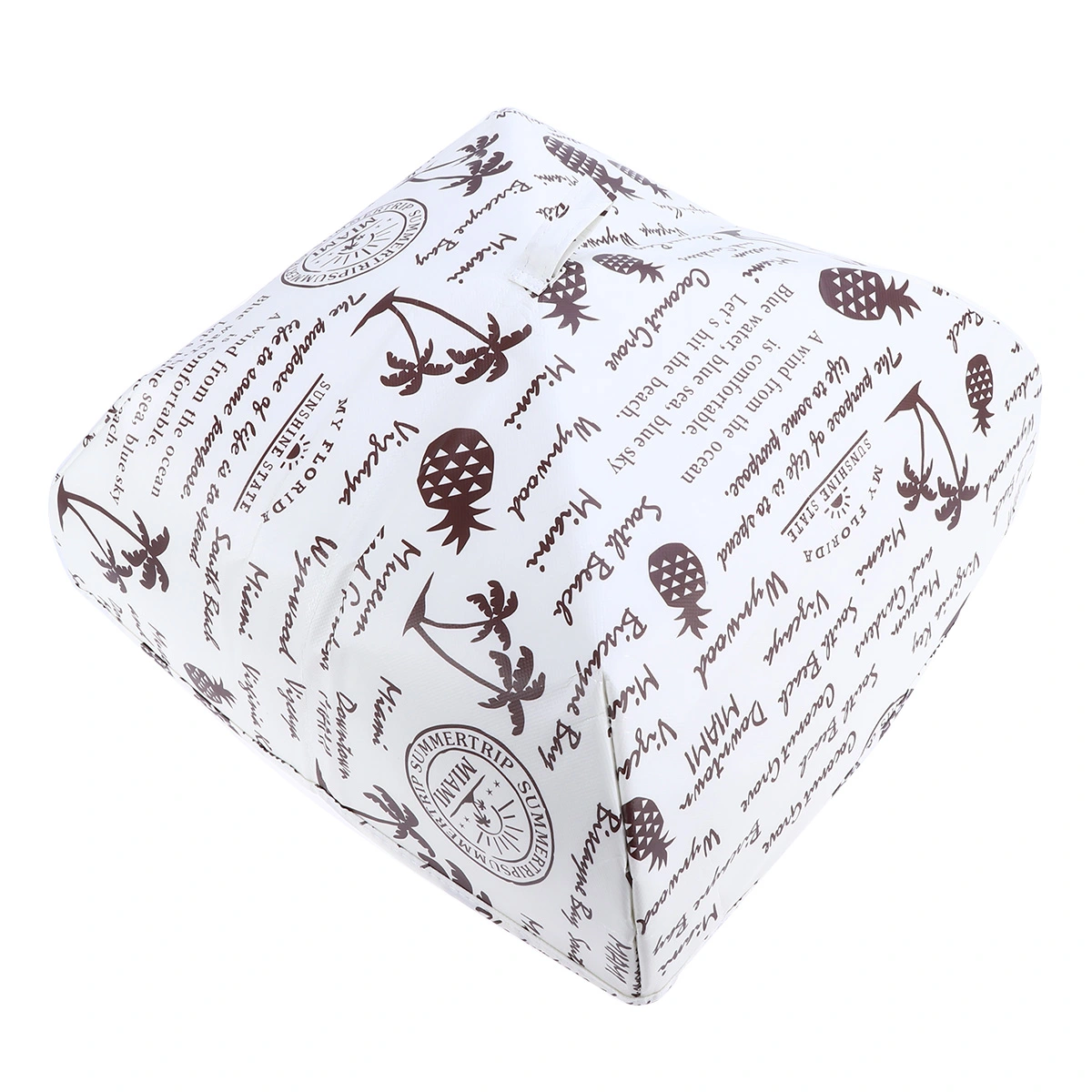 Pineapple Square Waterproof Foldable Insulated Food Cover with Aluminum Foil Winter Table Hot Food Insulation Dish Cover Kitchen Tool - Size L(Beige)