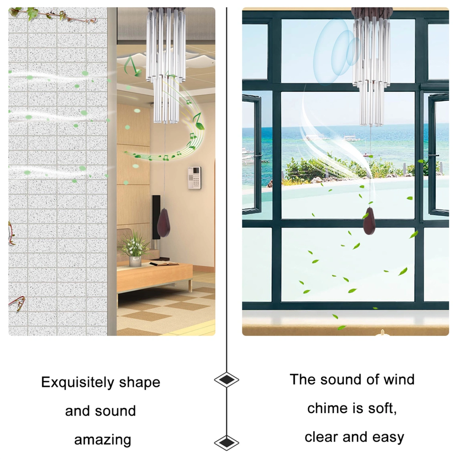 Creative Multi Metal Tube Doorbell Wind Chimes Pendant Home Decoration