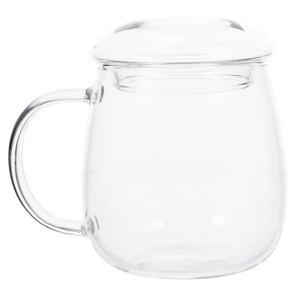 1 Set of Glass Water Cup Glass Milk Cup Household Glass Cup Covered Glass Mug Clear Glass Coffee Cup