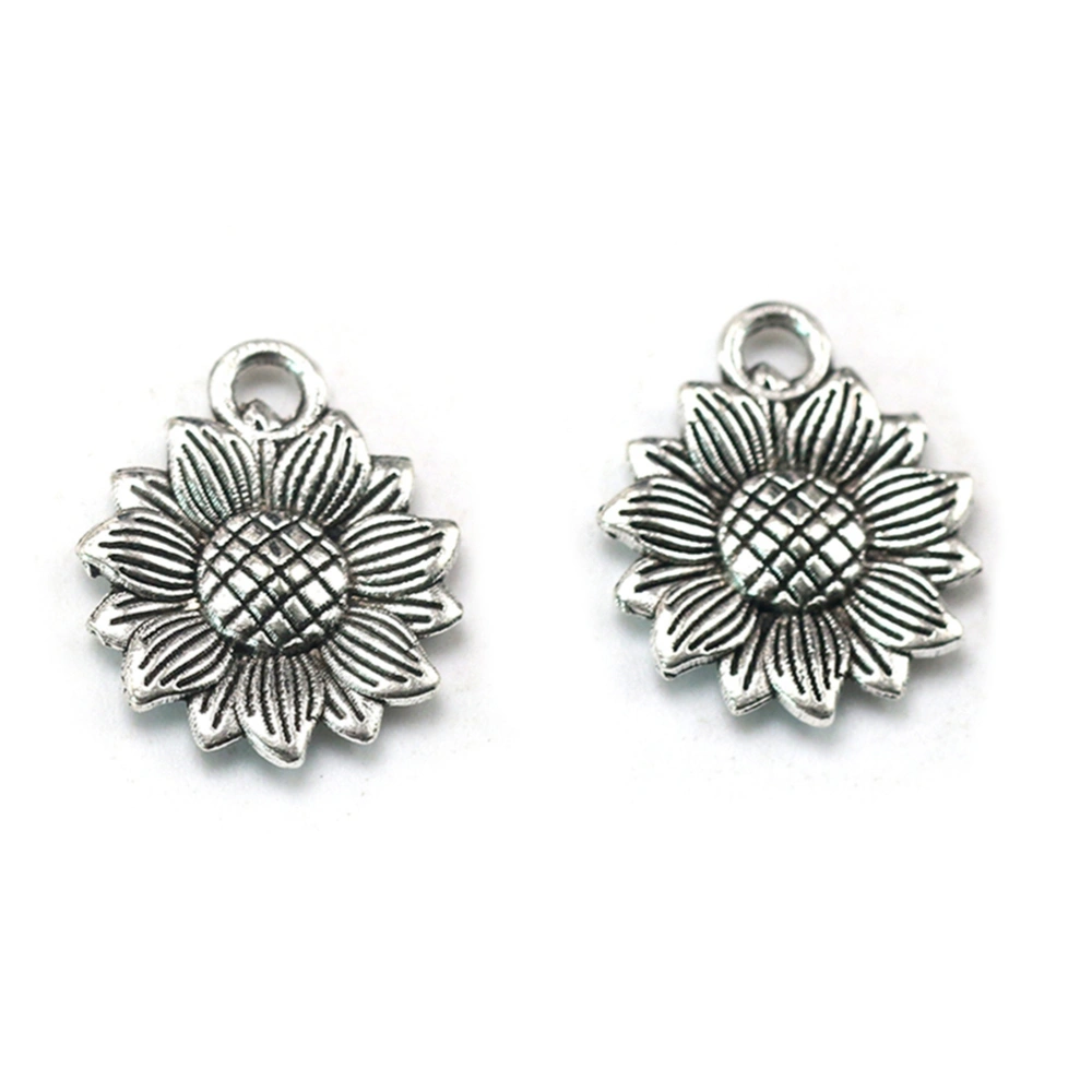 30pcs Sunflowers Earrings Pendants Alloy DIY Charms Jewelry Making Accessory for Necklace Crafts (Antique Silver)