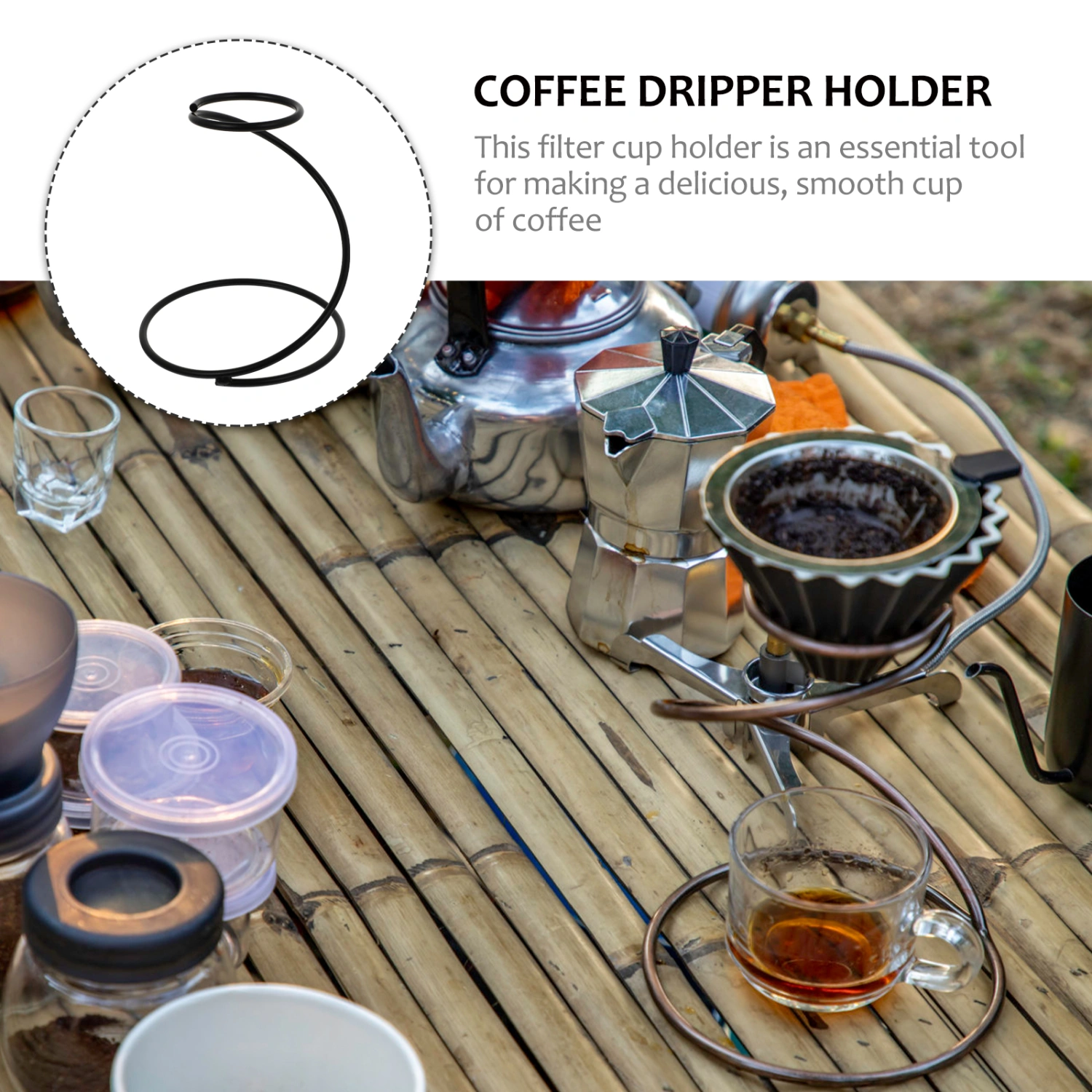 1Pc Snake Shape Coffee Dripper Stand Practical Iron Filter Cup Holder (Black)
