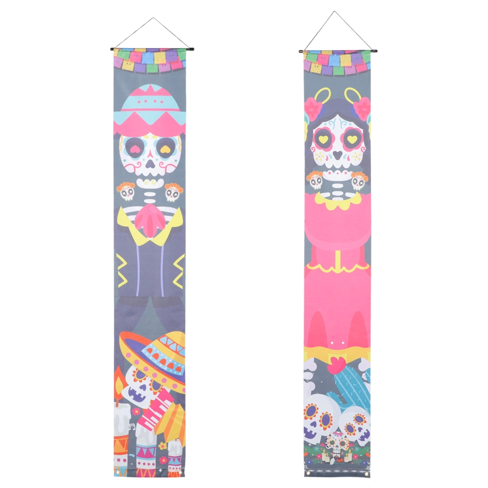 1 Pair Halloween Couplets Day Of The Dead Couplets Halloween Hanging Banner