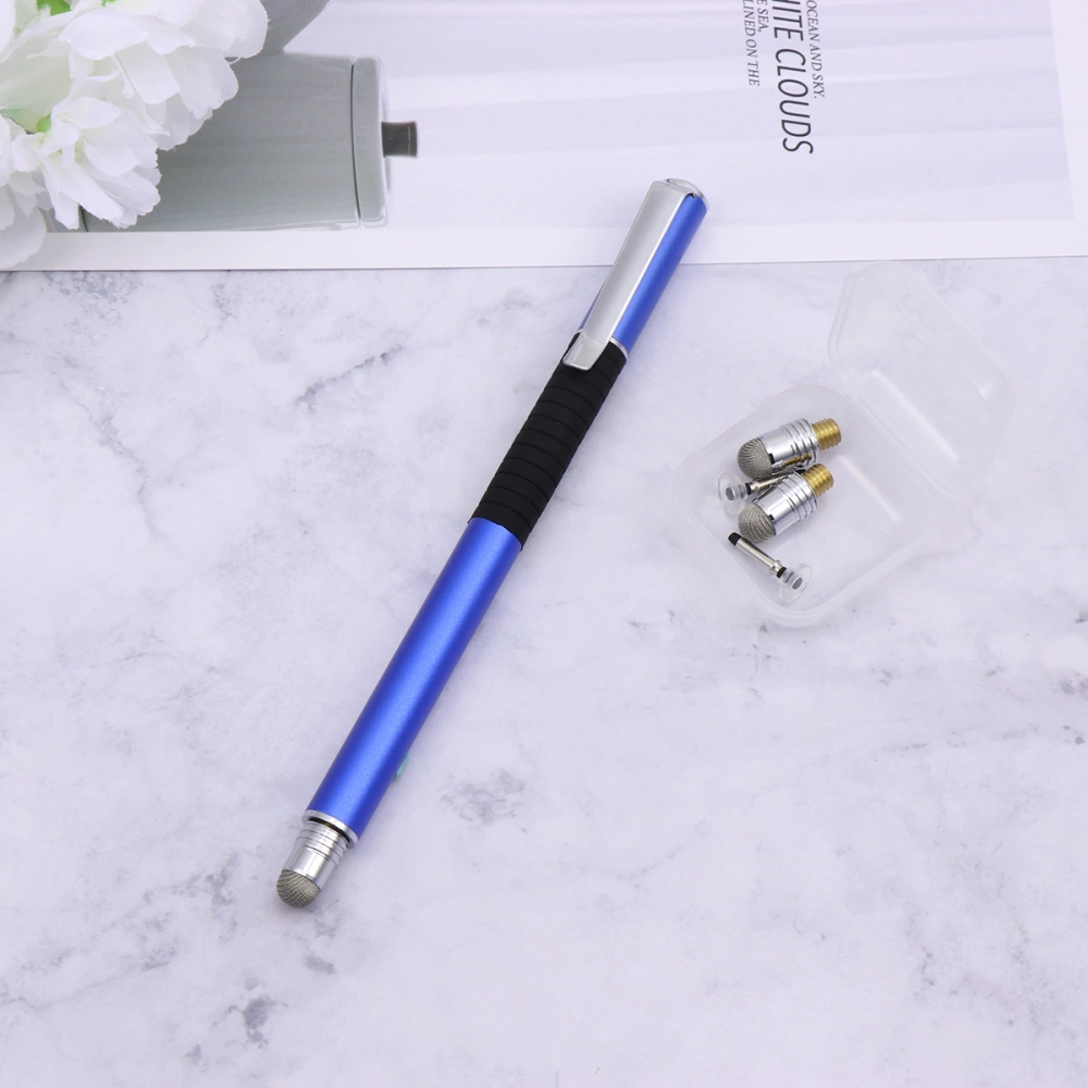 5pcs 2-in-1 Capacitive Stylus Set with Replacement Tips Double-End Touch Pen Handwriting Capacitive Pens Dark Blue