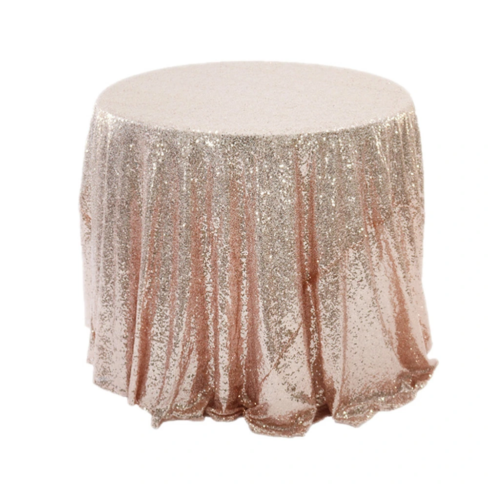 1PC Hotel Wedding Sequin Tablecloth Decorative Embroidery Table Cover(Rose Gold)