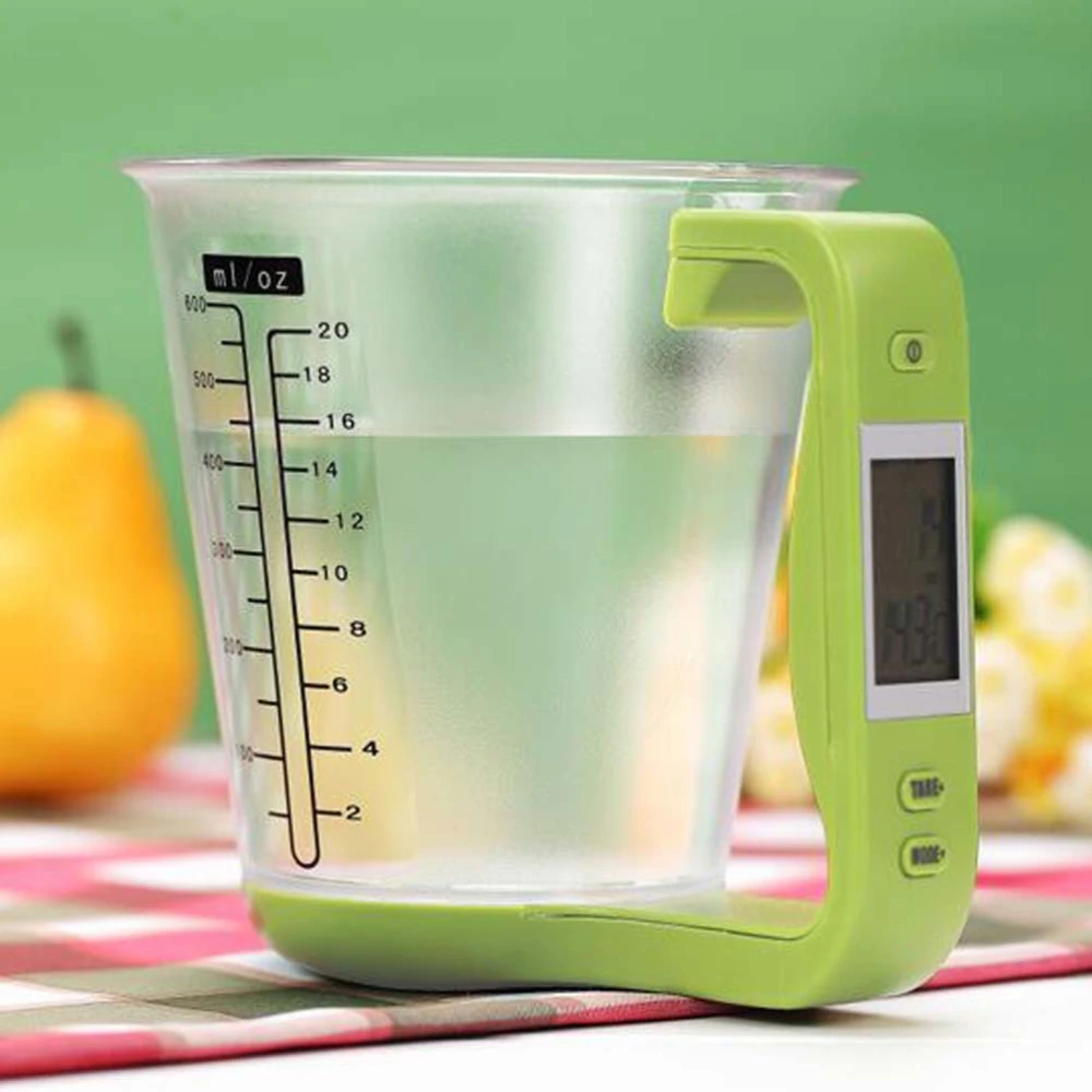 Multifunction Digital Measuring Cup Electronic LCD Display Kitchen Measuring Cup 1000g/1g Milk Powder Cup (Light Green)