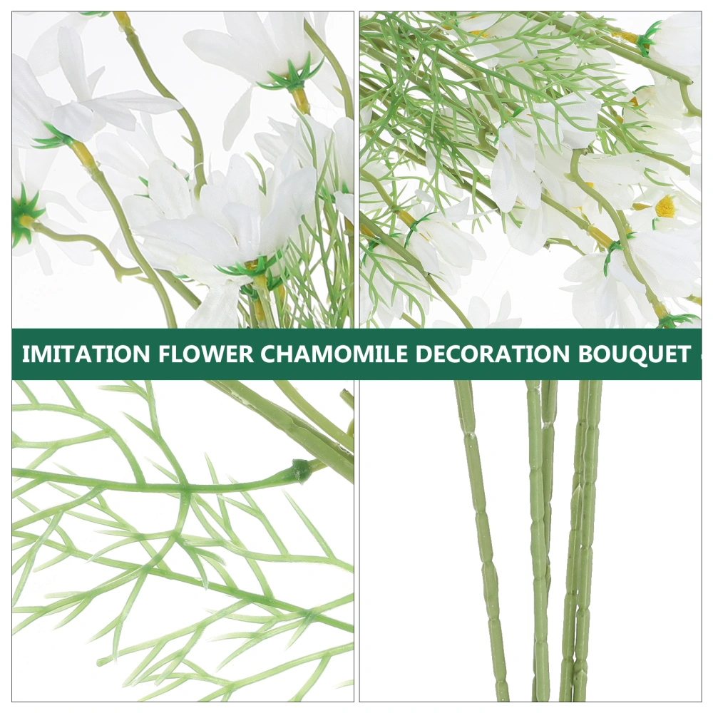 5Pcs Fake Chamomile Flower Decor Emulation Bouquet Decoration Home Photo Props