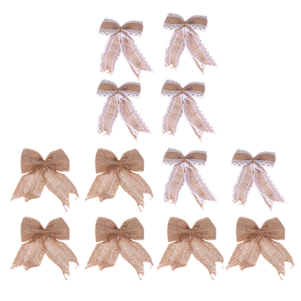 12Pcs Christmas Bowknot Festival Hanging Ornaments Portable Home Party Pendants