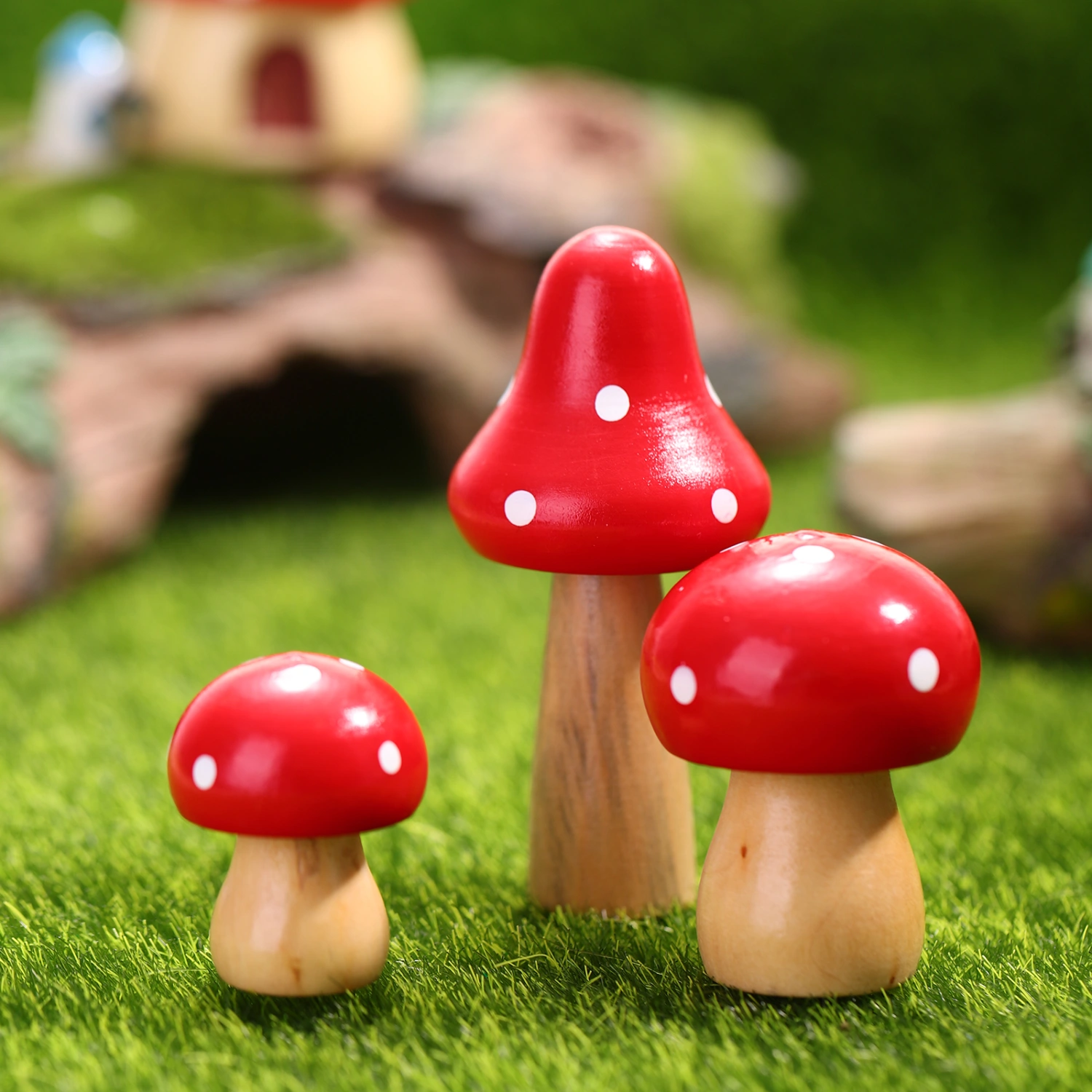 6Pcs Garden Table Decorations Micro Landscape Ornaments Garden Mushroom Decors