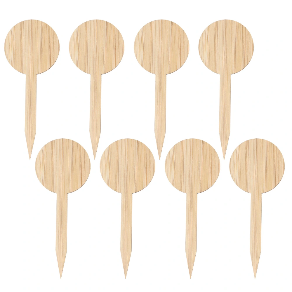 20Pcs Bamboo Plant Markers Labels Plant Marking Pole Garden Tags Plant Marking Pole (Khaki T Type Round Tip Style)