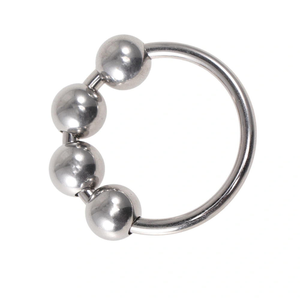 33mm Inner Diameter Adults Fours Beads Decor Stainless Steel Penis Rings Fixing Size Locking Sperms Rings Prolonging Climax Sex Toys for Men Males (Silver)