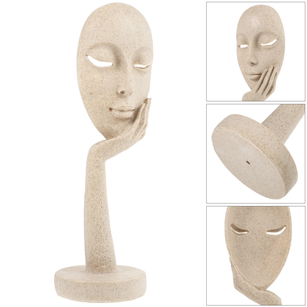 1pc Resin Abstract Face Art Sculpture Thinker Statue Minimalist Ornament