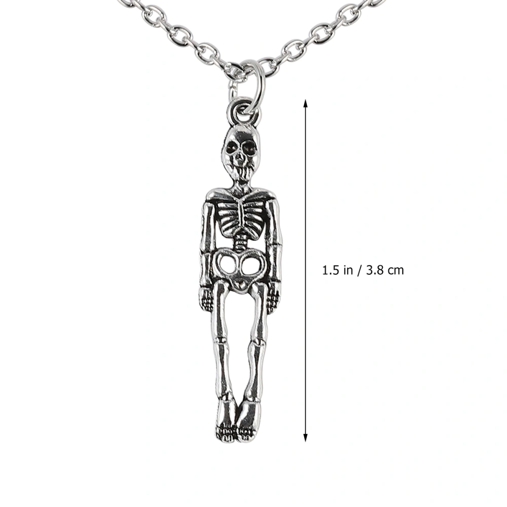 Halloween Skull Human Skeleton Pendant Earring Set Chic Jewelry Accessories