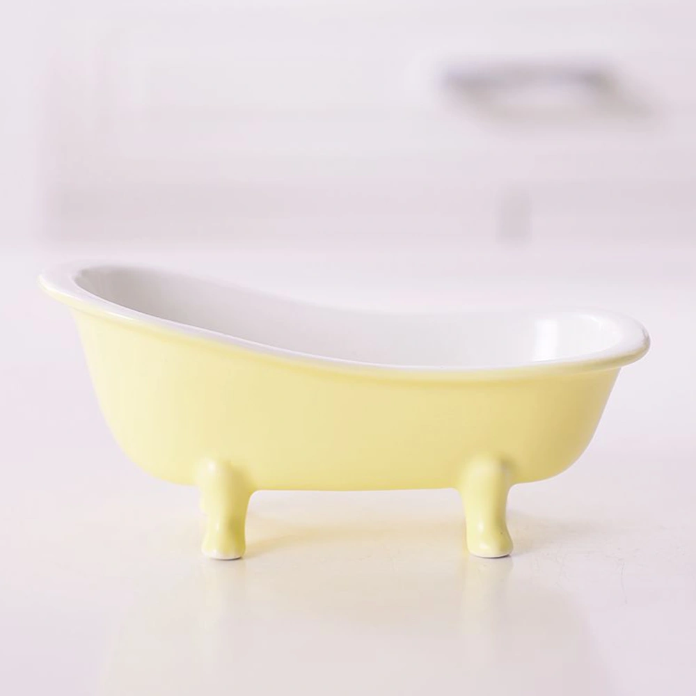 Bathtub Shaped Ceramics Bowl Fruit Salad Bowl Dessert Bowl Food Serving Bowl for Home Restaurant Kitchen (Random Color)