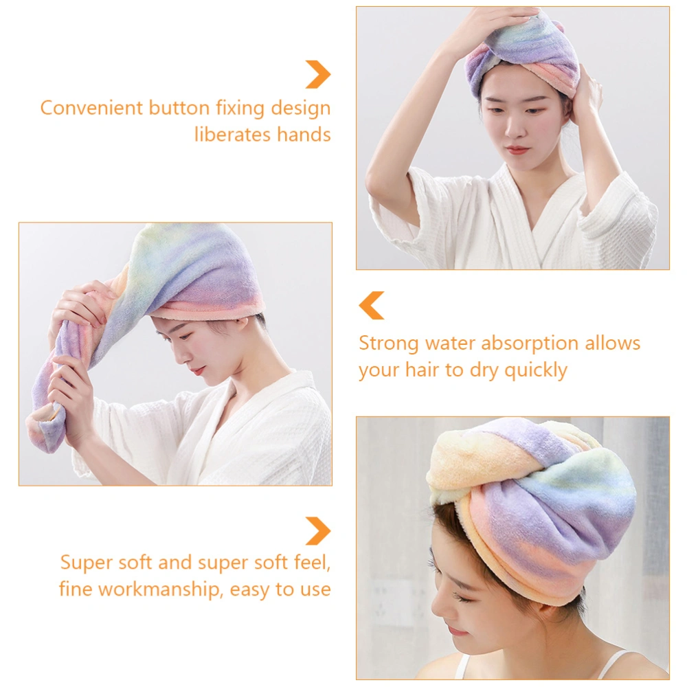 1pc Hair Towel Wrap Fast Drying Absorbent Hair Drying Towel Hat (Colorful)