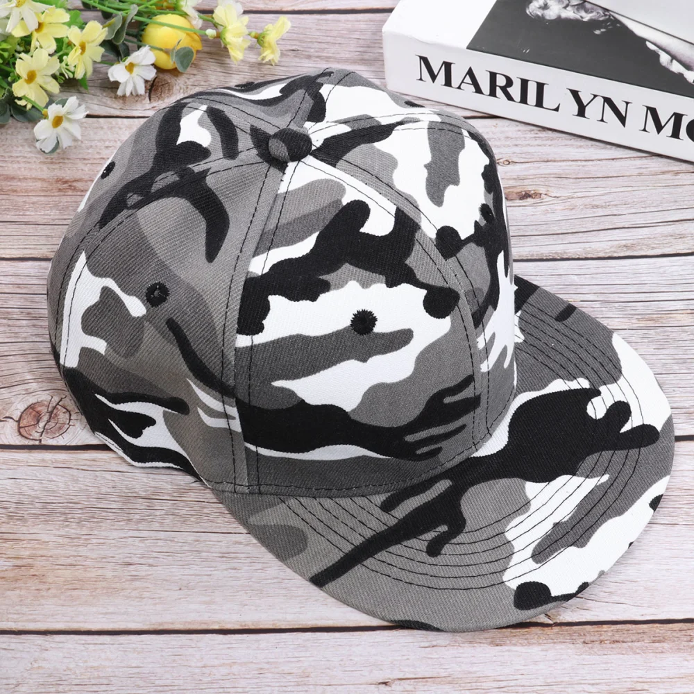 Men's Fashion Baseball Outdoor Sun Hat Summer Camouflage Hat for Travel Hiking Sports (Grey Camouflage)