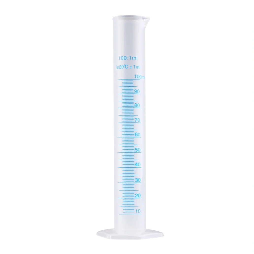 PIXNOR 100ml Transparent Plastic Graduated Measuring Cylinder