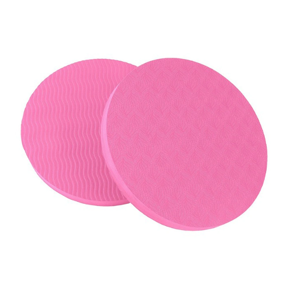 2pcs Yoga Workout Knee Pad Cushion Thick Round Eco TPE Yoga Pad Comfort Yoga Pilates Workout Support Pad for Hands Wrists Knees Elbows Shoulders (Pink)