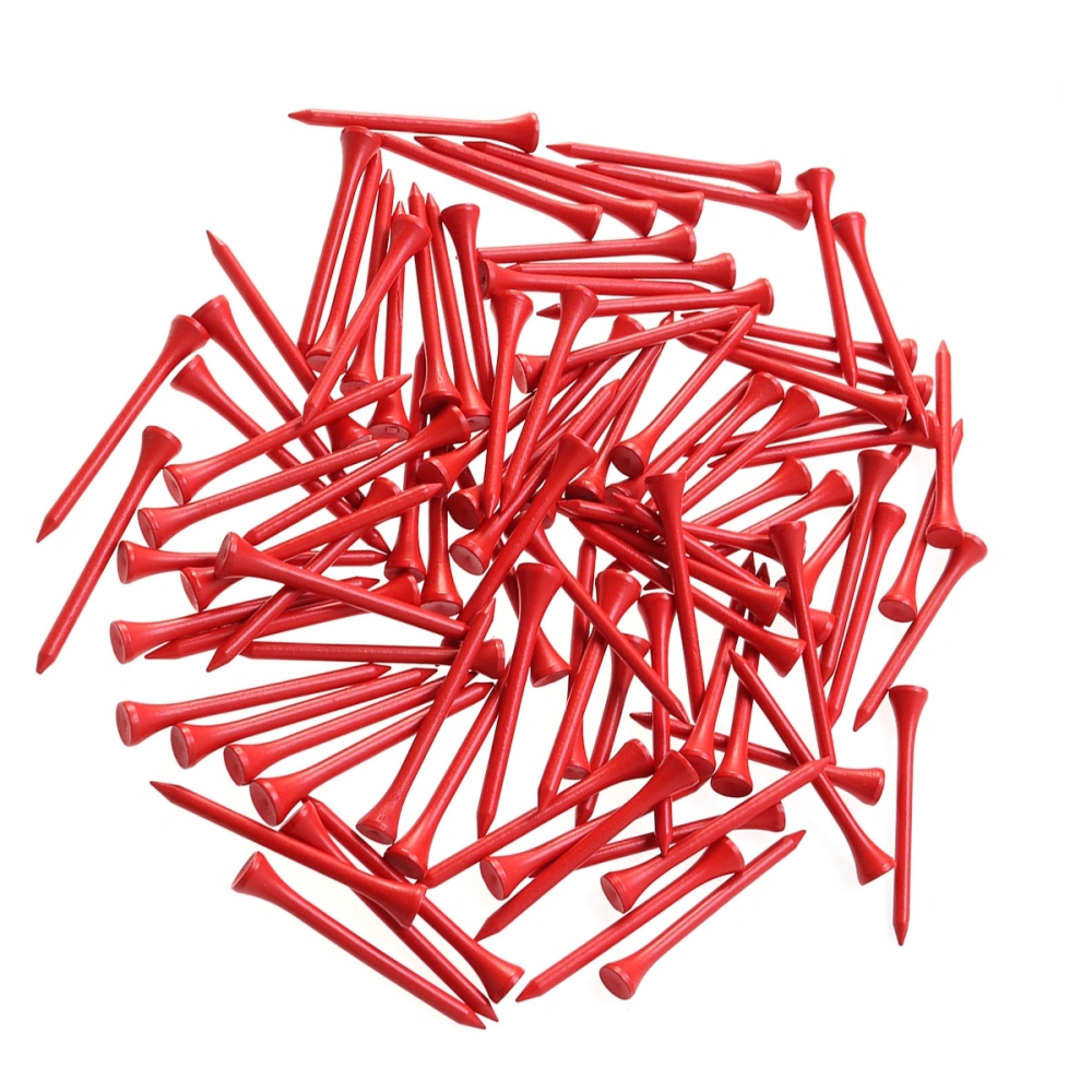 100pcs 8.3cm Length Yards Wooden Tees for Outdoor Sports (Red)