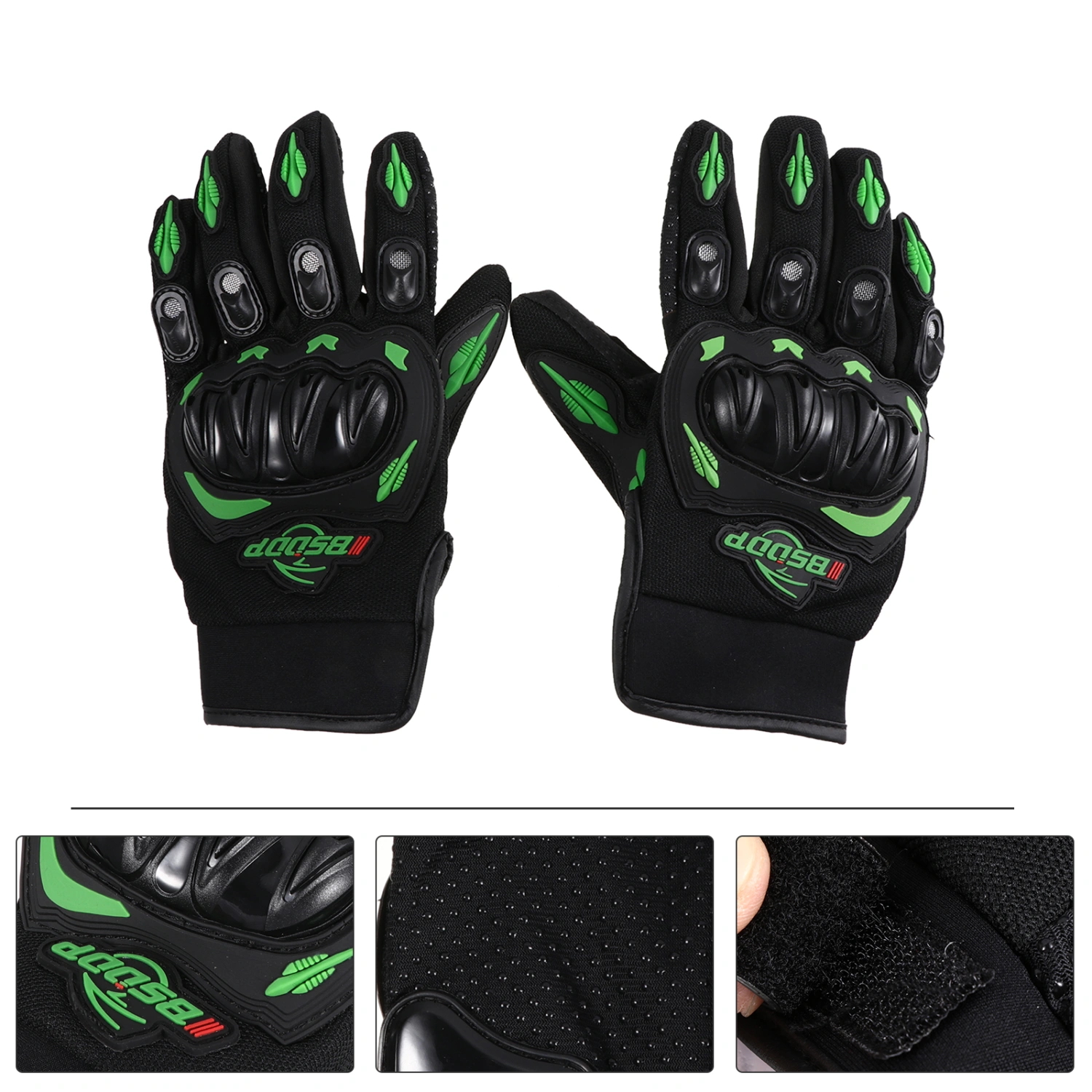 1 Pair Motorcycle Gloves Anti-Skid Riding Gloves Absorption Gloves (Green)