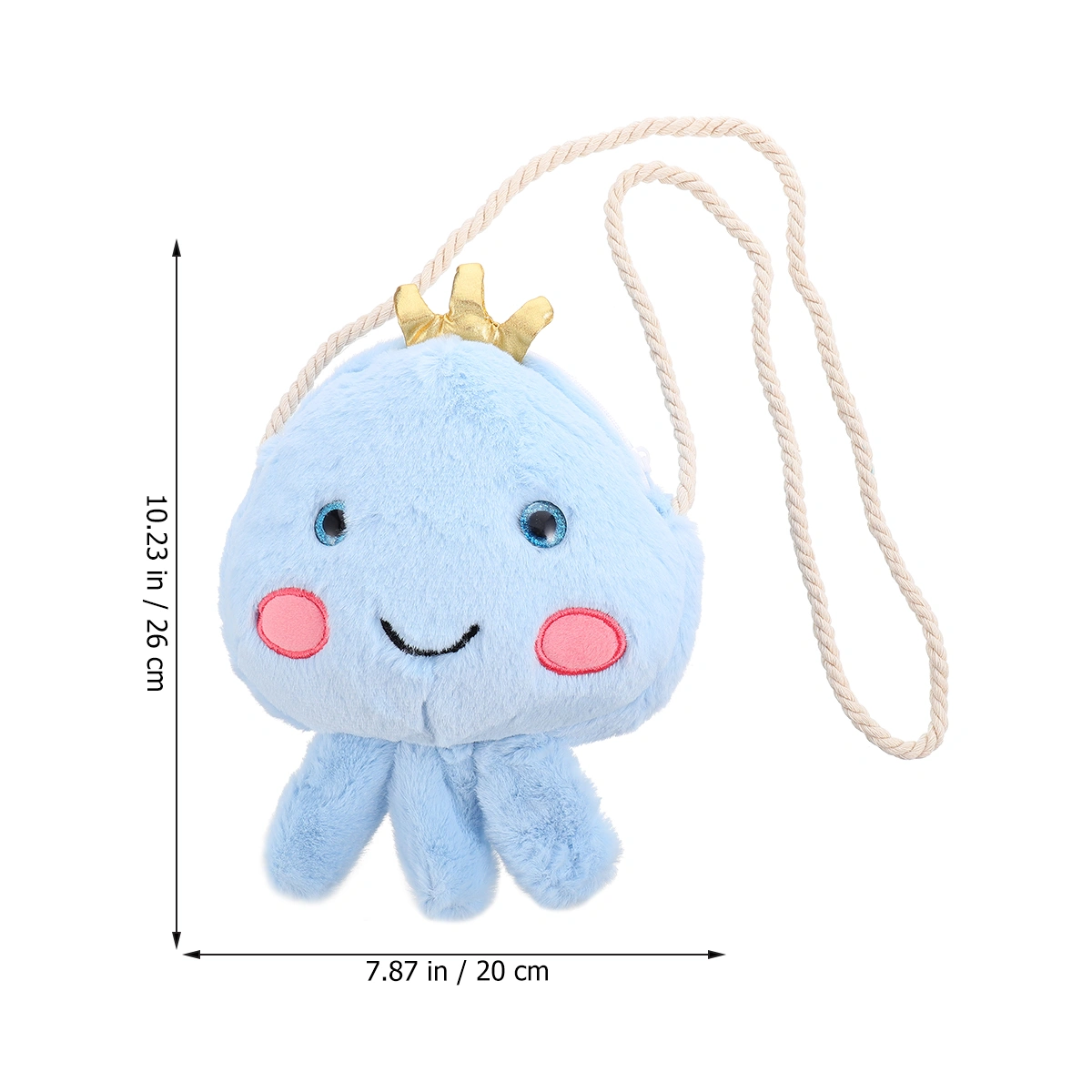 1pc Cartoon Jellyfish Change Purse Kids Pouch Plush Crossbody Trendy Bag