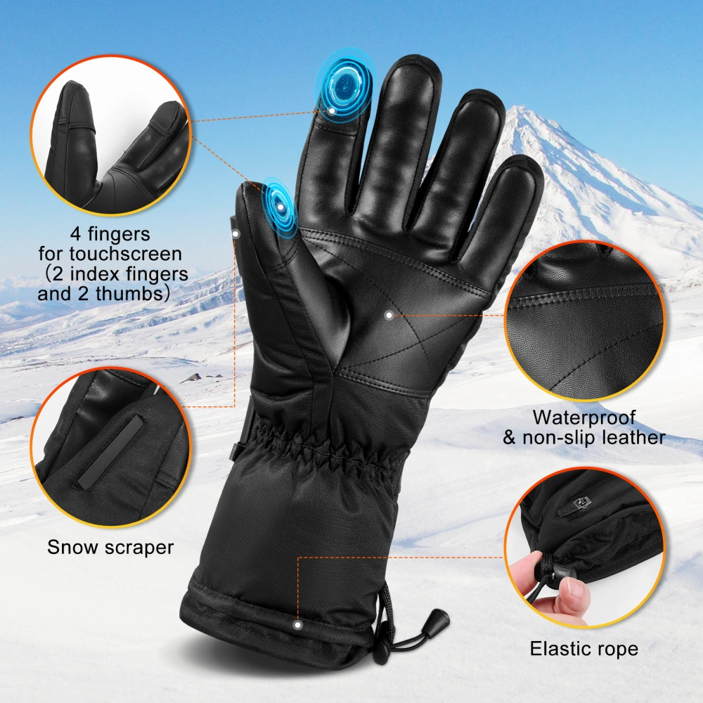 UNOMOR 1 Set Thermal Heated Gloves Warm Touchscreen Gloves Climbing Hiking Windproof Heated Gloves for Men Women