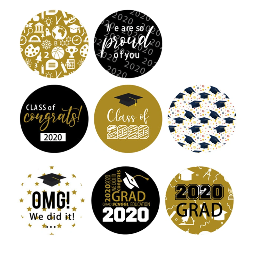 1 Roll of 500PCS Self-adhesive Graduation Stickers Festival Graduation Party Sticker Graduation Season Party Decorative Sticker Graduation Gift Sticker for Home Party Style 3