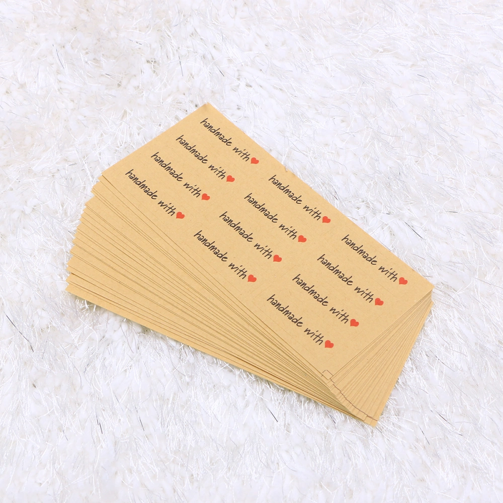 240Pcs/20 Sheets Handmade Heart Shape Sticker Label Decorative Packaging Sealing Label Kraft Sticker for Envelopes Gifts