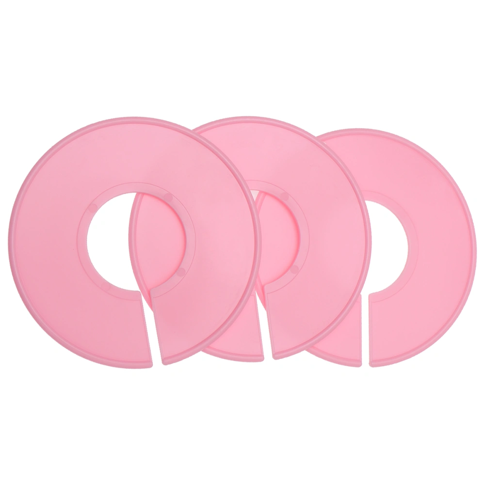 3 Pcs Clothing Size Dividers Round Closet Dividing Rings Convenient Clothes Sorting Ring (Pink)