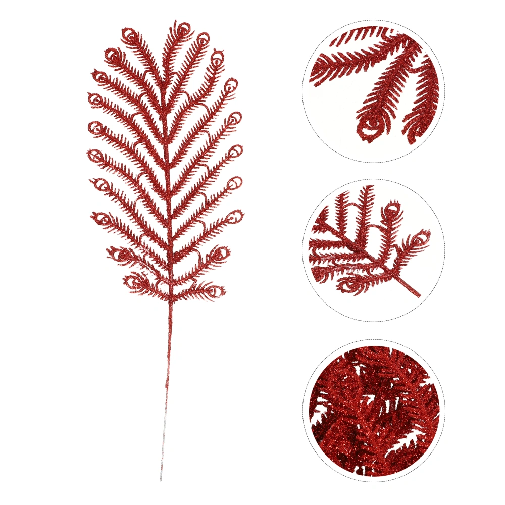 6pcs Creative and Novel Christmas DIY Artificial Simulated Meranti Tail DIY Craft Decoration for Gift (Red)