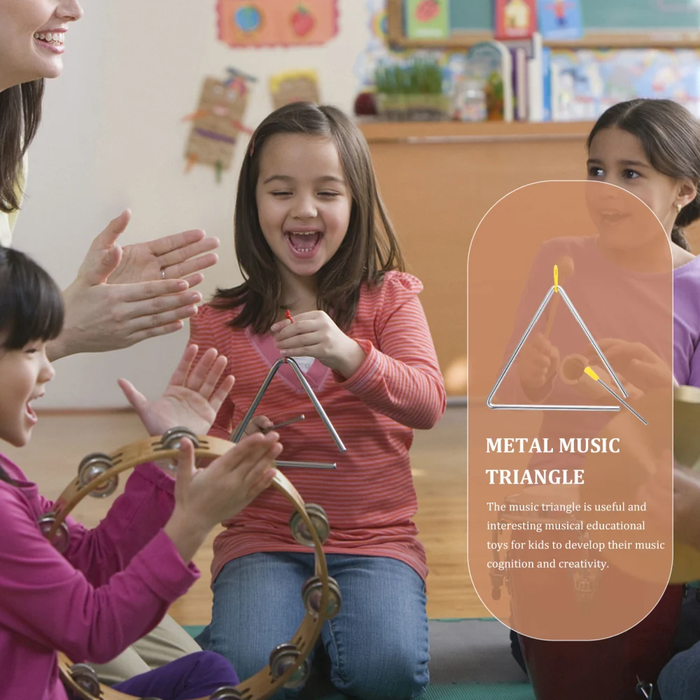 Metal Music Triangle Kindergarten Music Instrument Teaching Tool for Kids