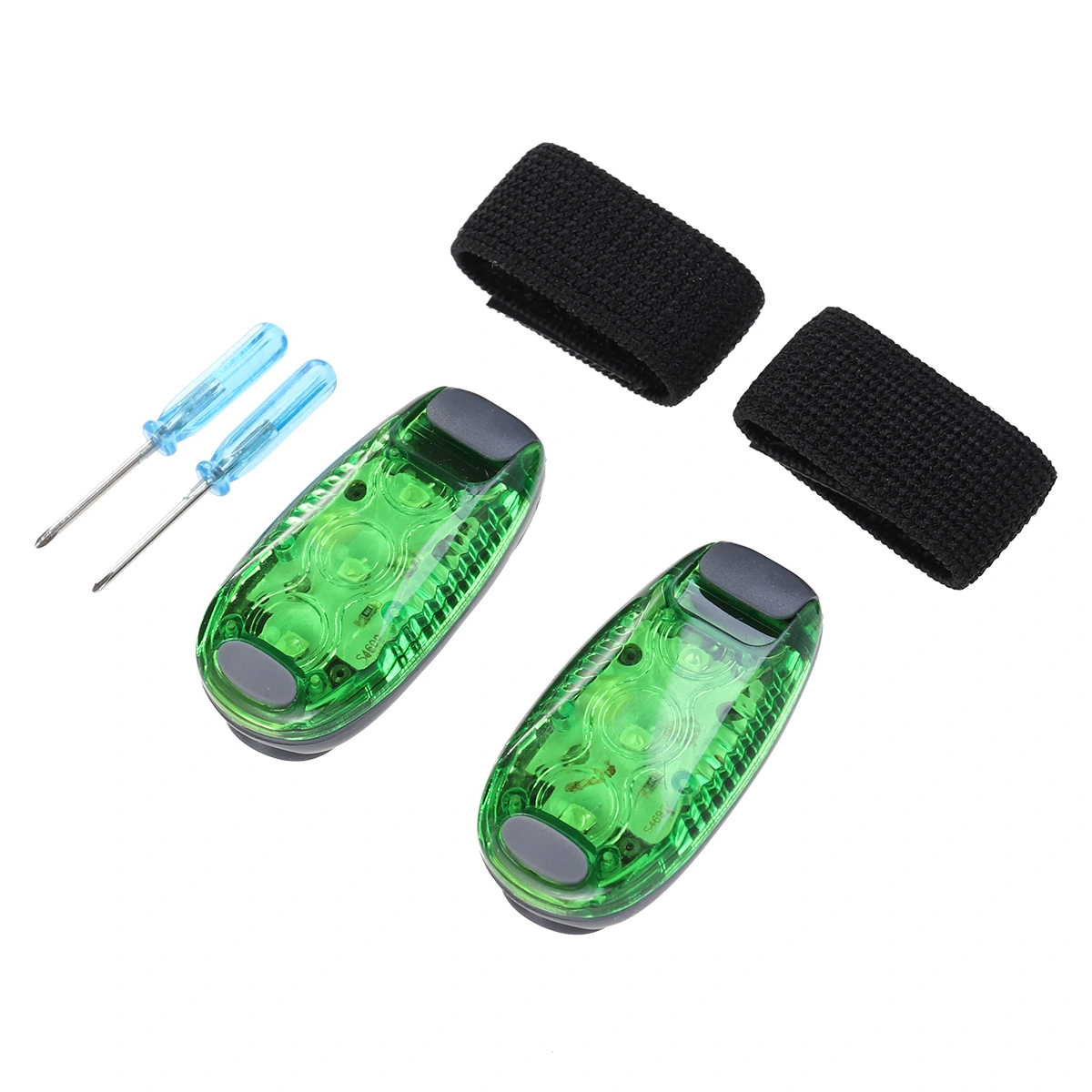 LED Safety Light Clip On Strobe Running Lights for Runners Dogs Bikes Walking (Green Light)