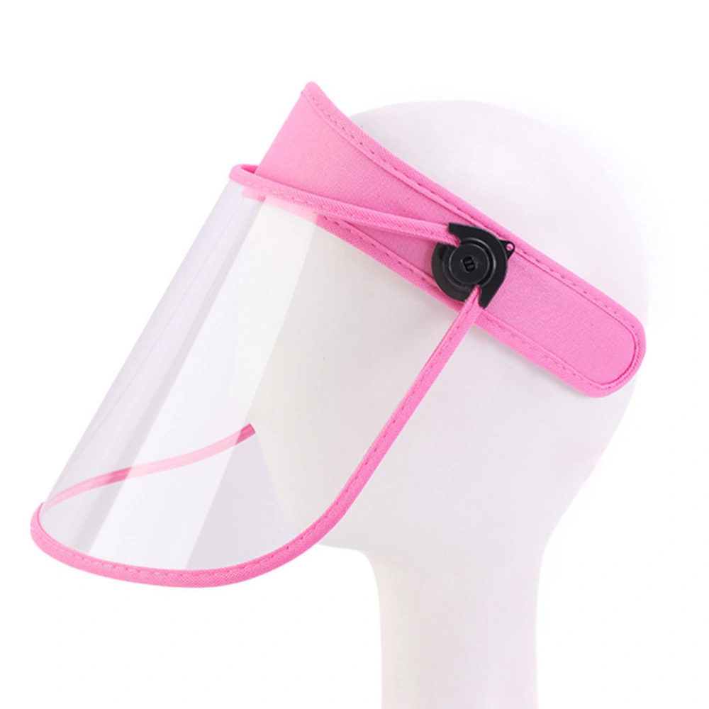 Cotton Open with PVC Face Cover Windproof Outdoor Fish Hat Summer Outdoor Climbing Hat with Adjustable Drawstring Lanyard (Pink)