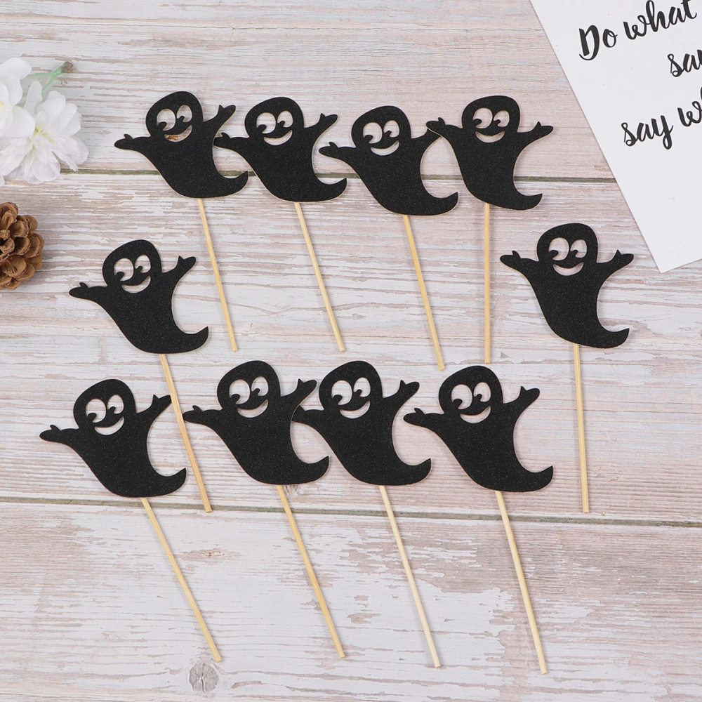 10pcs Cake Toppers Dessert Decoration Cake Decoration for Party Dessert (Ghost)