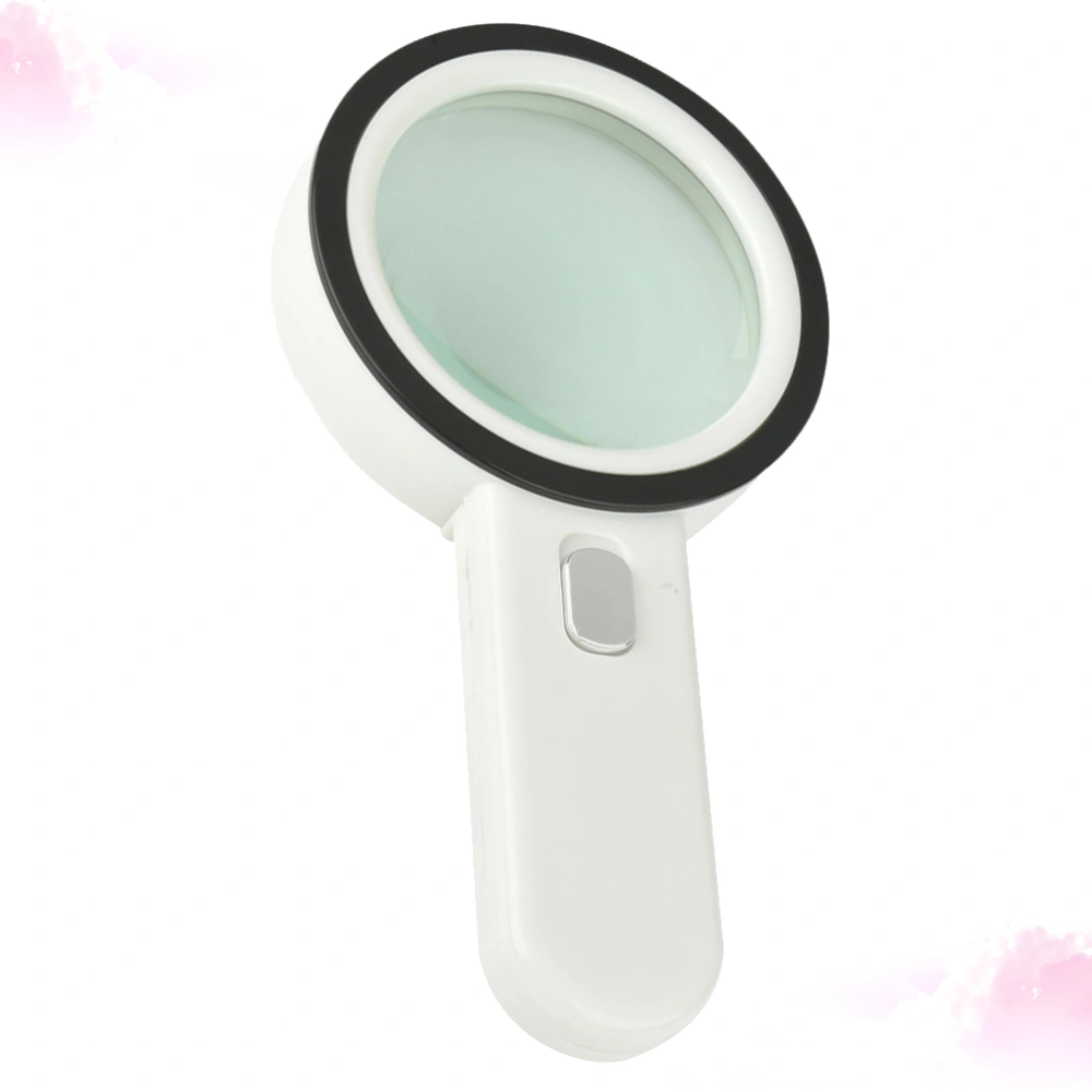 12-LEDs Magnifier Handheld Reading Magnifier Multipurpose Repair Magnifier Jewelry Identification Magnifier for Home Shpe (Random Color of Key)