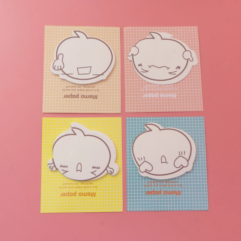 4pcs Creative Cartoon Memo Papers Memo Pads Notebooks Sticky Labels Paper Stickers Sticky Notes for Home School Office