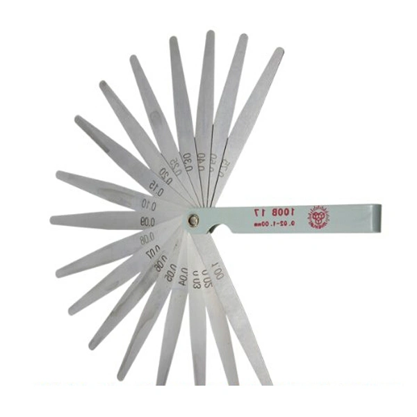 High-precise 0.02mm to 1.00mm 17 Blades Thickness Gap Stainless Steel Metric Filler Feeler Gauge Measuring Tool (Silver)