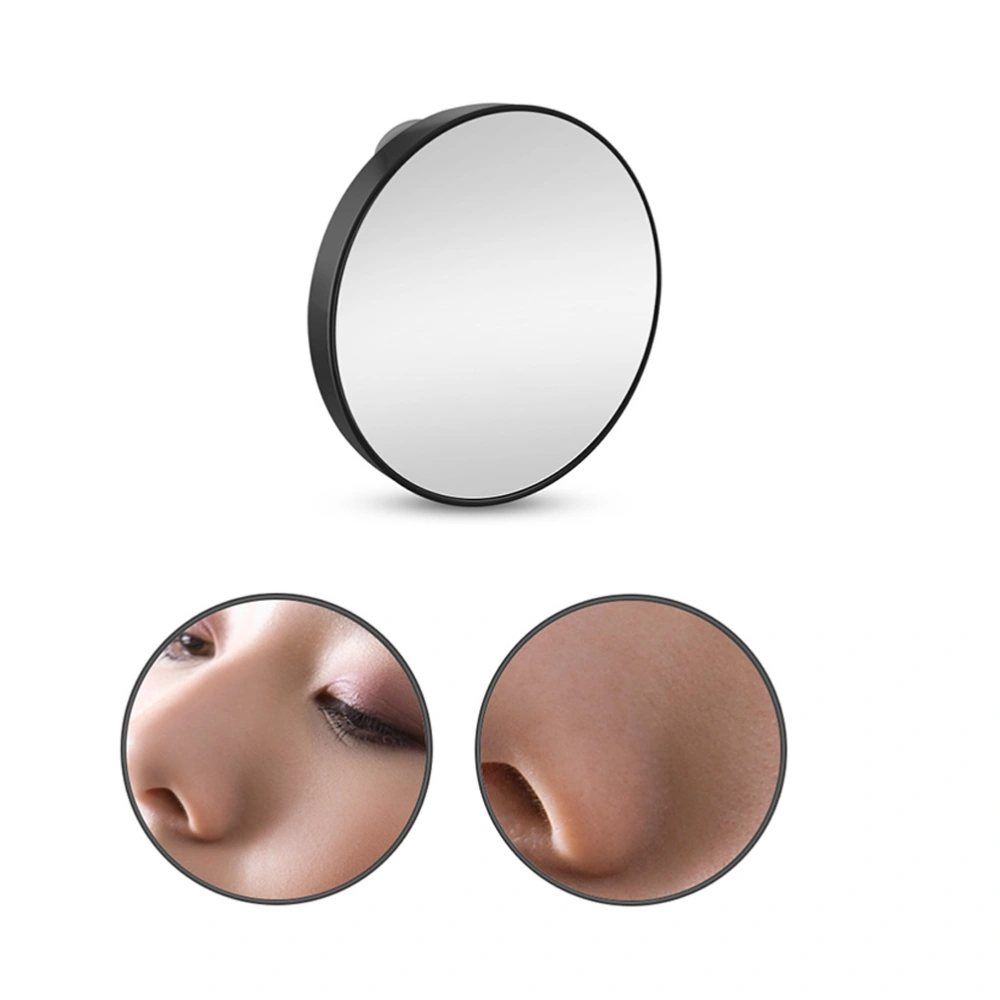 8.8cm 10X Magnifying Glass Mirror Wall Small Round Compact Makeup Mirror Pocket Cosmetic Mirror Magnification Bathroom Makeup Tool with 2 Suction Cups/Suckers(Black)