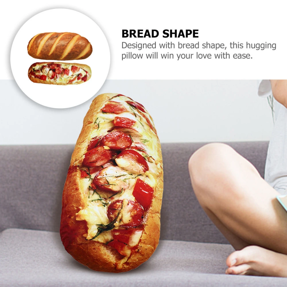 2 Pcs Creative Bread Shape Throw Pillow Simulated Bread Pillow Fake Food Throw Pillow