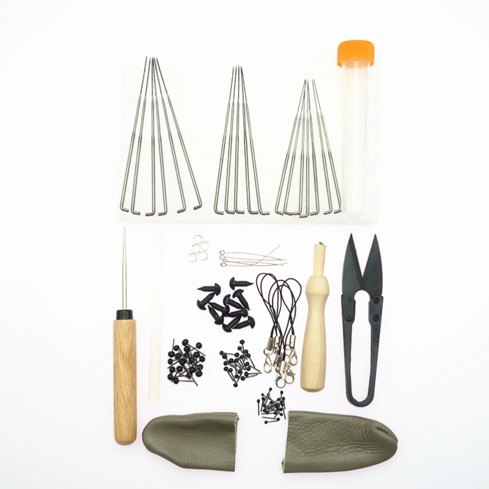 54pcs Wool Felting Needle Tool Include Cushions Stabber Needles Scissors Storage Box Phone Strap 9 Shaped Pin