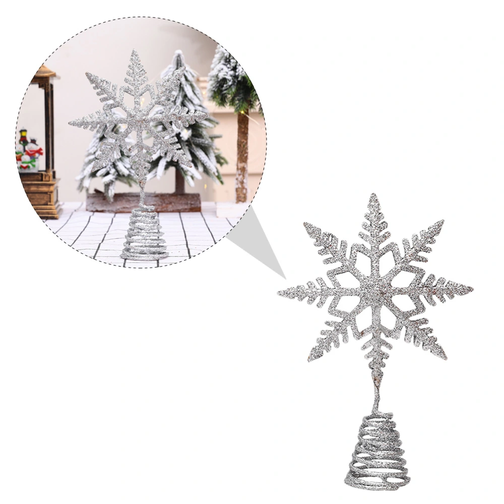 1pc Christmas Tree Snowflake Topper Christmas Tree Ornament Decoration Supplies