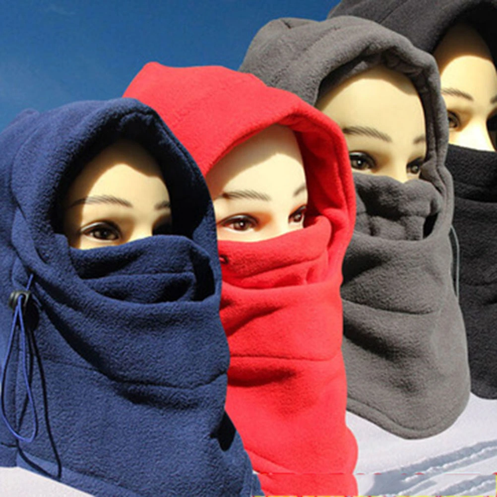 Windproof Hat Thickened Ski Face Mask Fleece Hood Sports Mask for Riding Skiing Mountaineering (Black)