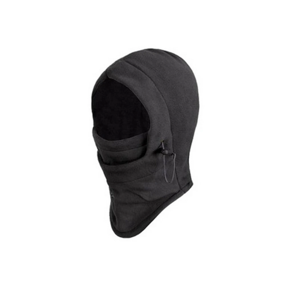 Windproof Hat Thickened Ski Face Mask Fleece Hood Sports Mask for Riding Skiing Mountaineering (Black)