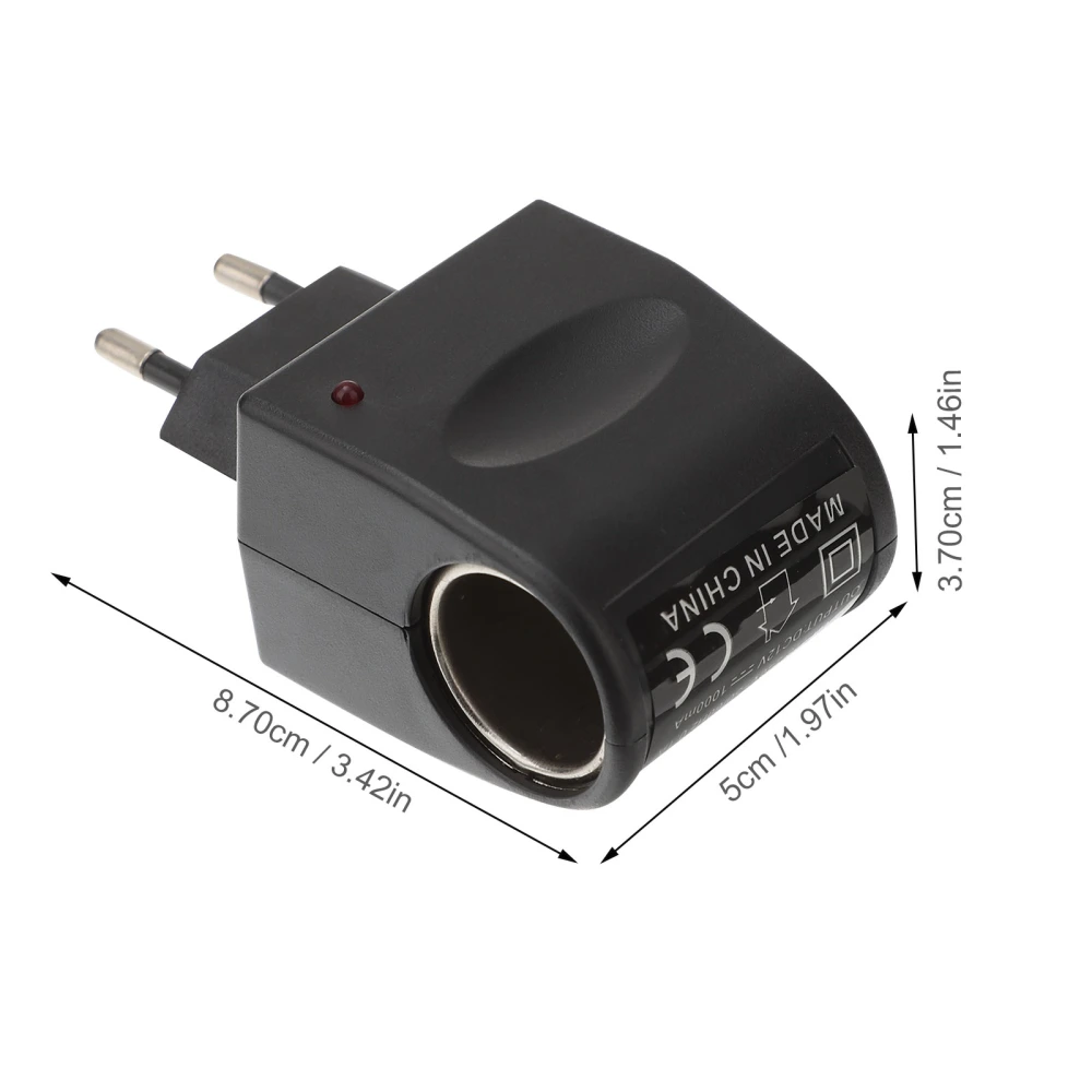 AC to DC Converter 12 Volt 1000ma Cigarette Lighter Socket Power Adapter EU Plug