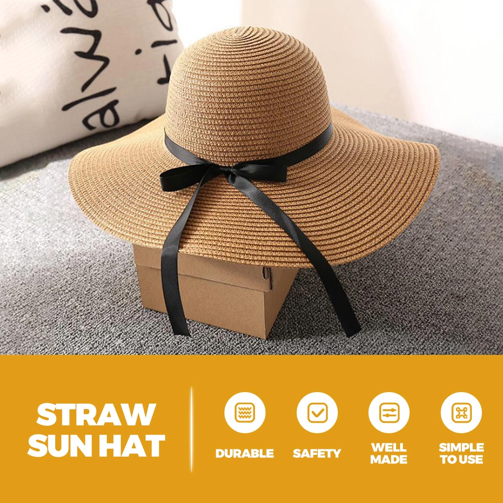 Adjustable Beach Straw Hat Wide Brim Sun Hat Women Summer Straw Hat Beach Hat