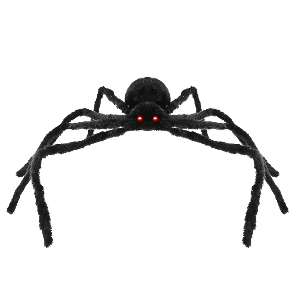 49 Inch 125CM Large Size Black Realistic Fake Plush Spider Puppet Prank Jokes Toy Made Of Wire and Plush Halloween Props Spider Funny Toy For Party or Bar KTV Halloween Decoration