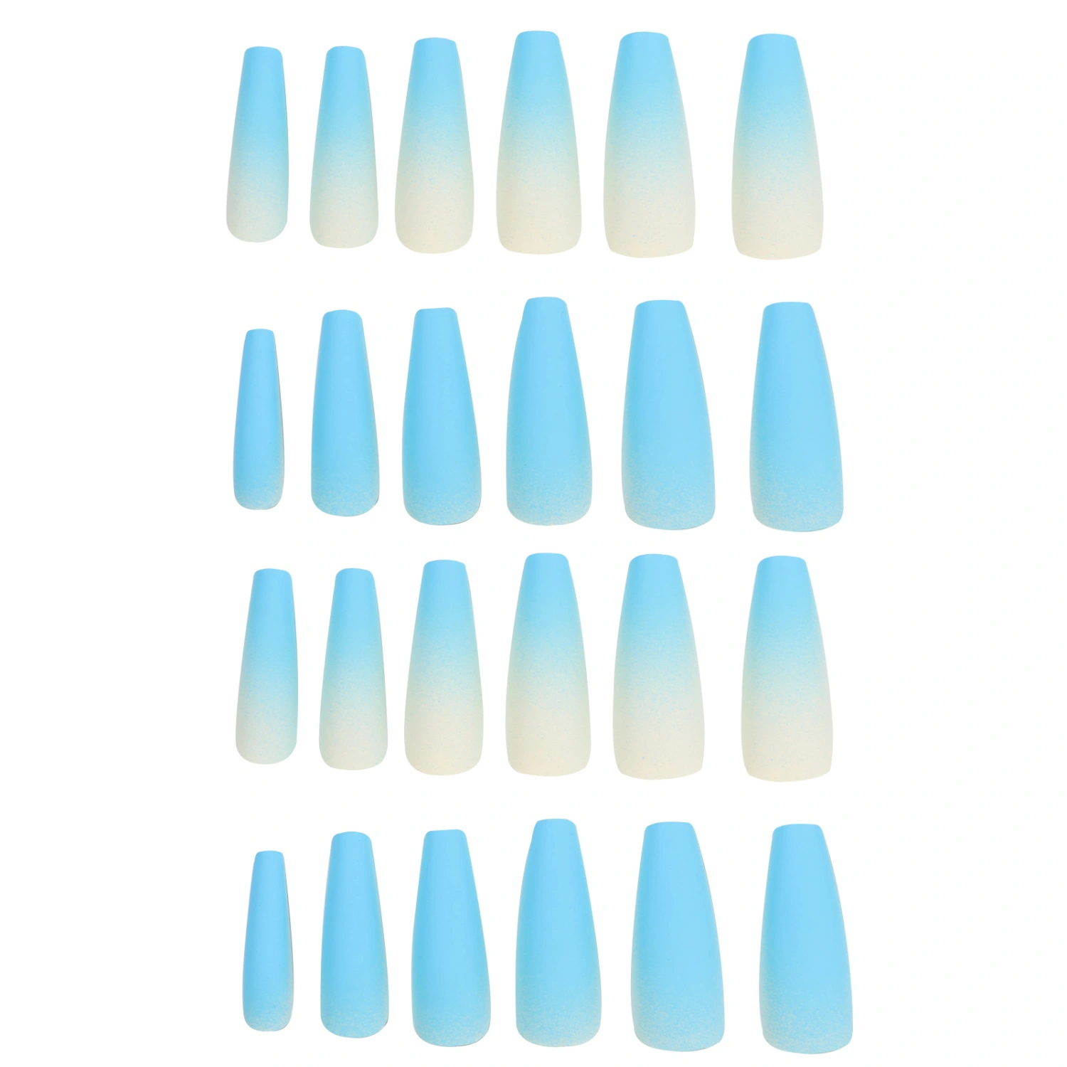 24pcs Gradient Ramp Long Press On Nails Woman Full Cove Ballerina Fake Nails